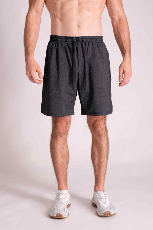 SPE0114 - Mid-weight Stretch Nylon Performance Short 7.0" - Heather Charcoal Grey