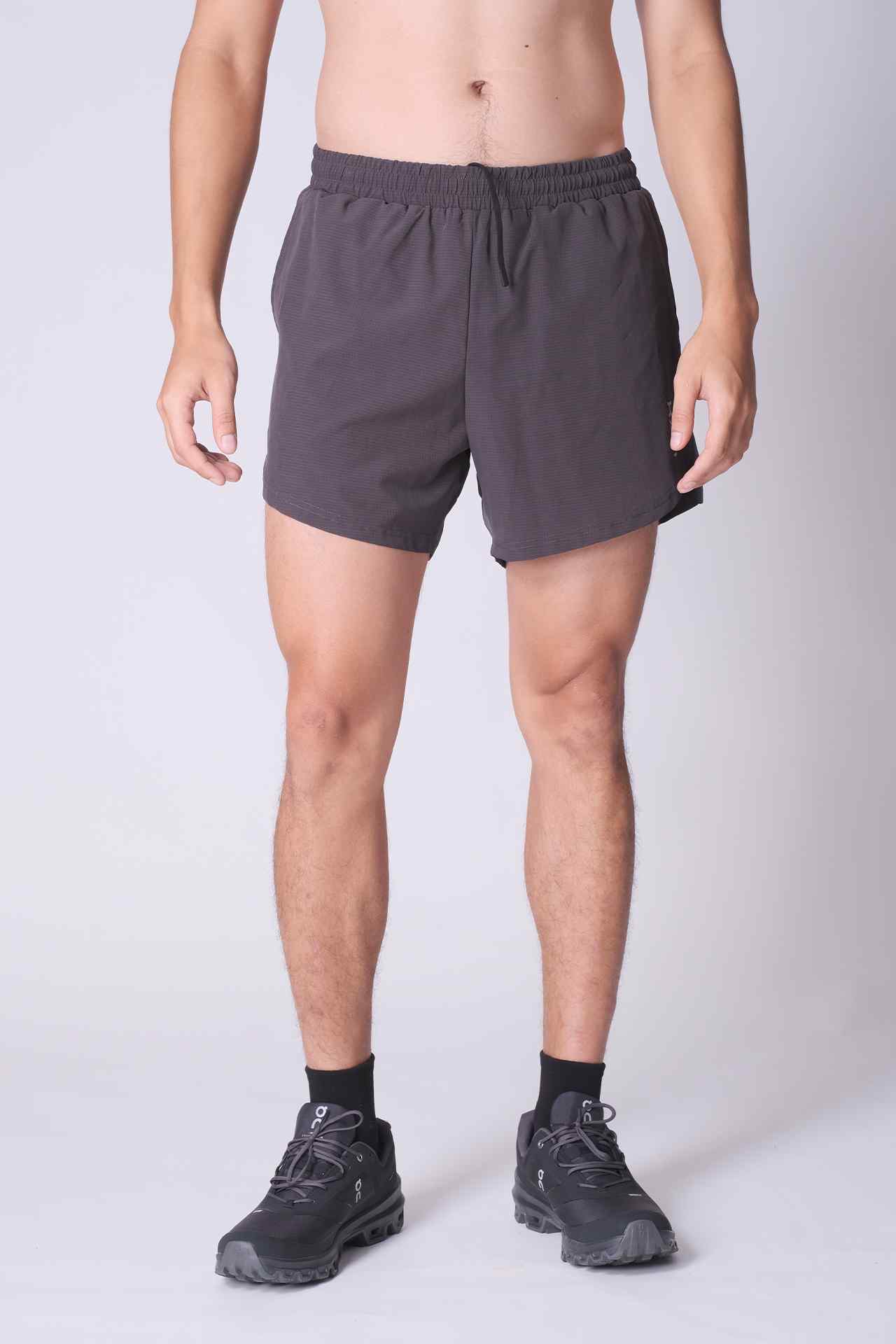 SPE0136 - Lightweight Stretch Ripstop Running Shorts 4.5" - Dark Grey