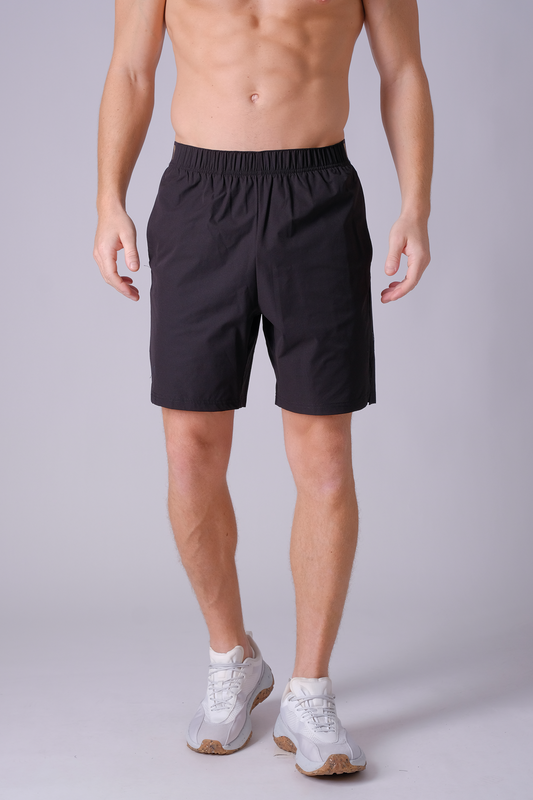 SPE0154 - Breathable Water Resistant Workout Shorts 7" - Black