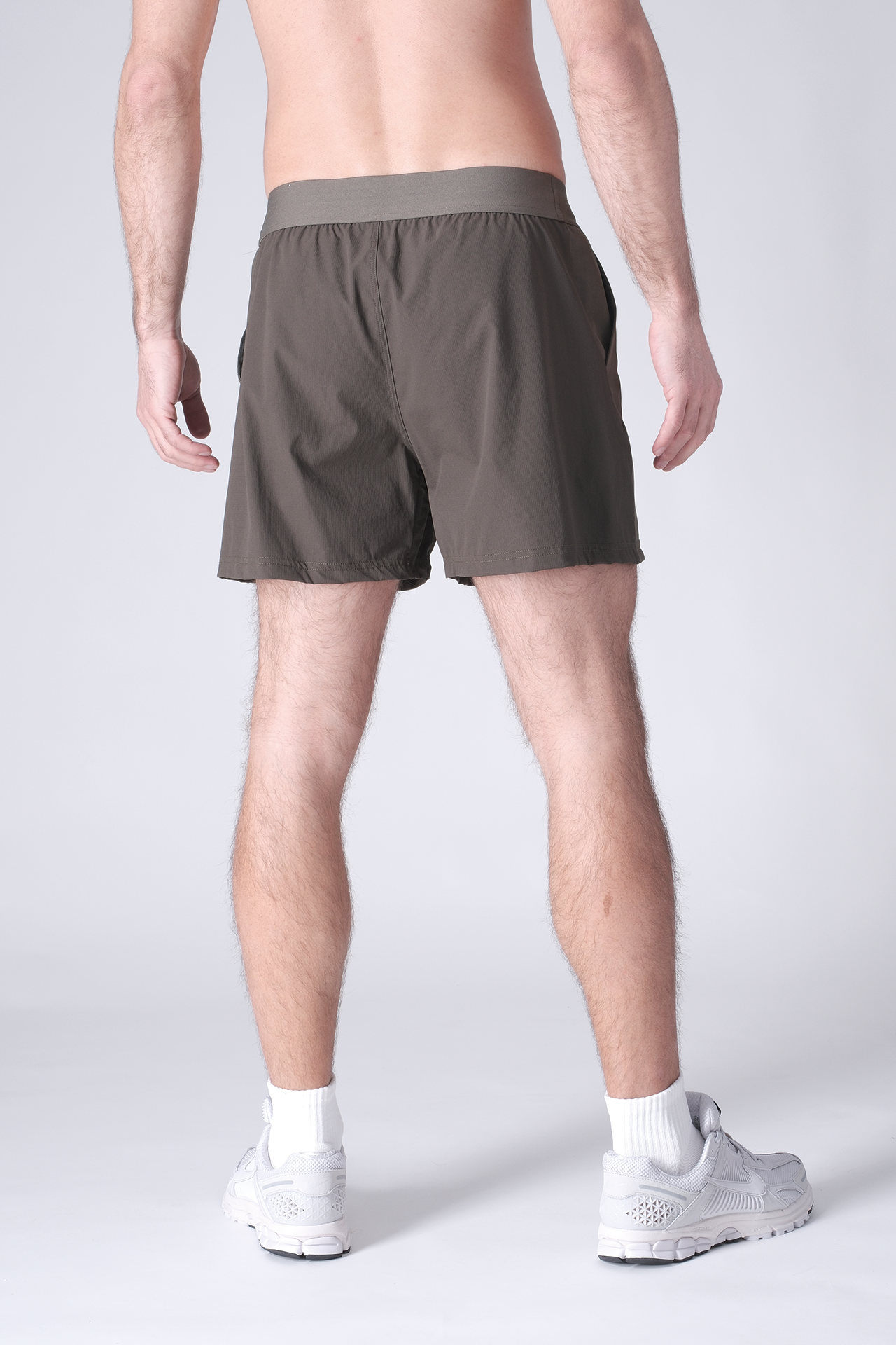 SPE0198 - Lightweight Stretch Nylon Linerless Workout Shorts 5" - Army