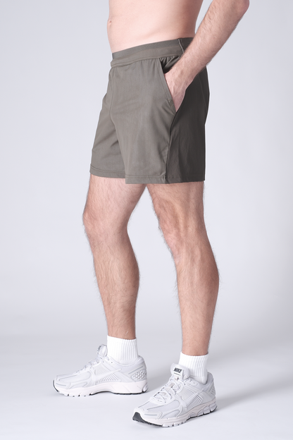 SPE0198 - Lightweight Stretch Nylon Linerless Workout Shorts 5" - Army