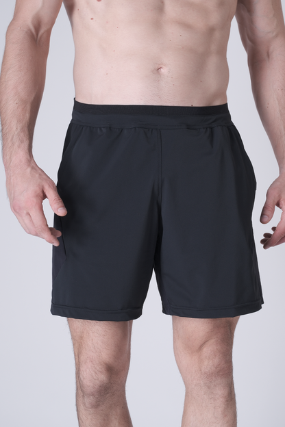 SPE0199 - Lightweight Stretch Nylon Linerless Workout Shorts 7" - Navy