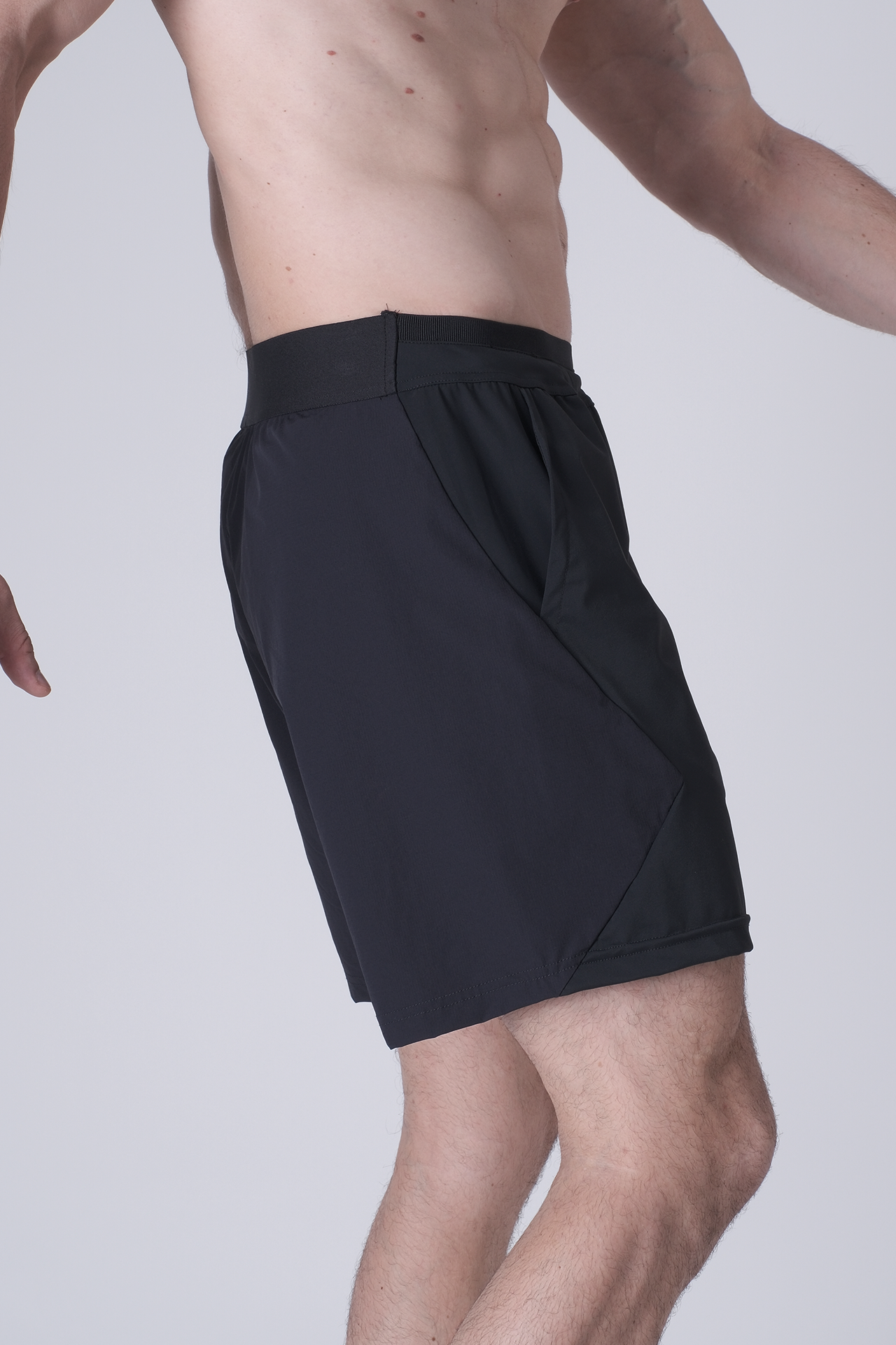 SPE0199 - Lightweight Stretch Nylon Linerless Workout Shorts 7" - Navy