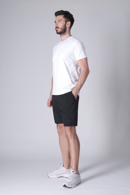 SPE0200 - Lightweight Stretch Nylon Linerless Workout Shorts 9" - Black