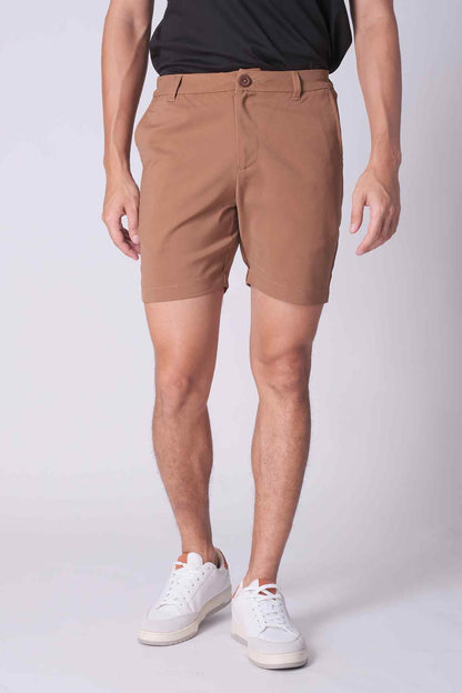 SPE0202 - Essential Stretch Cotton Twill Chino Short 7" - Brown