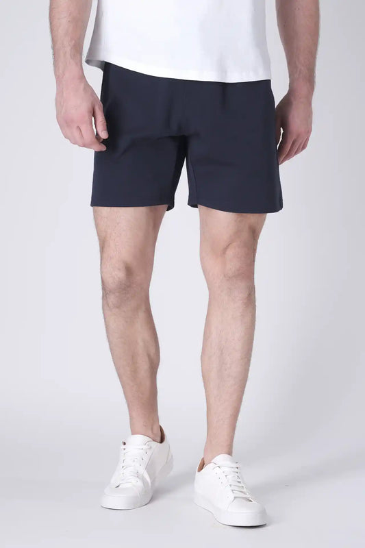 SPE0239 - Ultra Soft Mid-weight Stretch Interlock Back Zip Pocket Short 7" - Navy