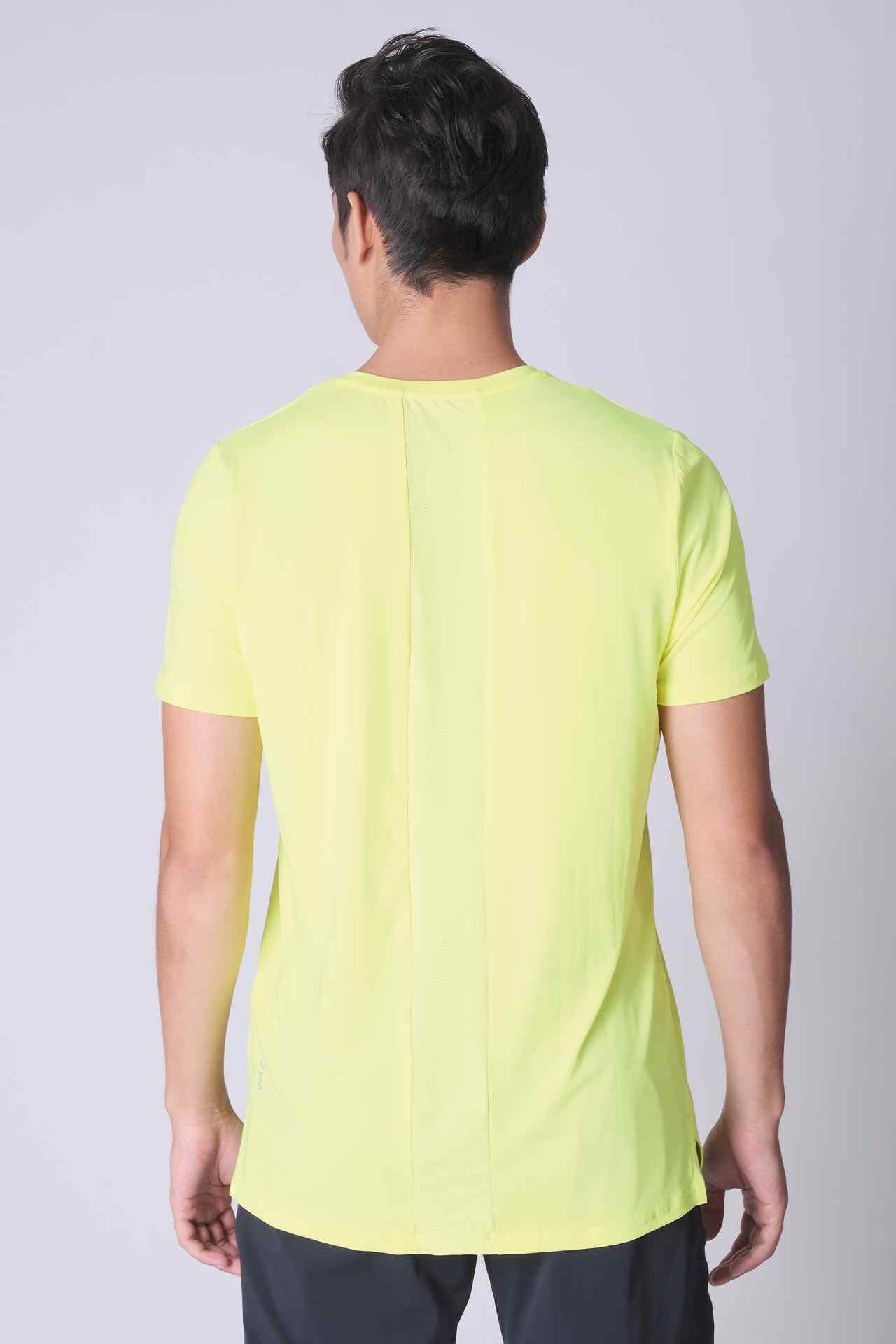 SPJ0254 - 4-way Stretch Back Mesh Active Tee - Neon Yellow