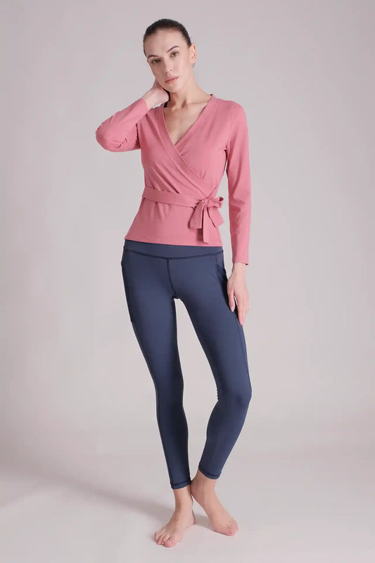 SPWJ0324 - Women's Ballerina Wrap Pullover - Pink