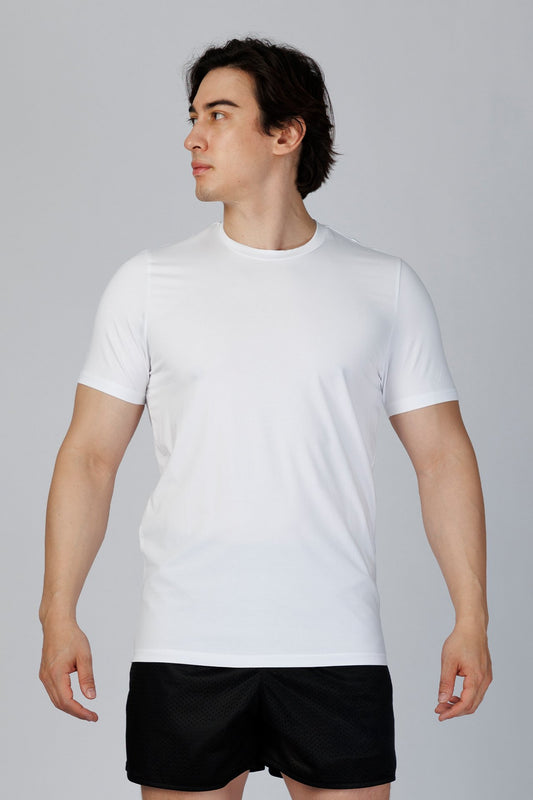 SPJ0340 - Ultra Soft Stretch Cotton Modal Back Curve Travel Tee - White