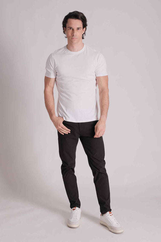 SPJ0397 - Finest US Supima Cotton Split-Hem Crew Tee - White