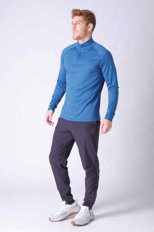 SPR0010 - Tech Running Mock Neck Half Zip Top - Blue