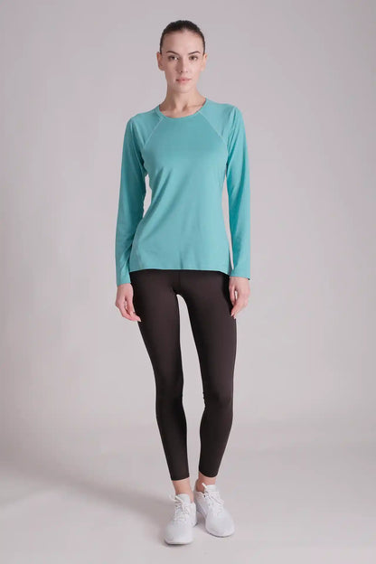 SPWJ22021 - Women's Hiking Raglan LS Tee - Aqua