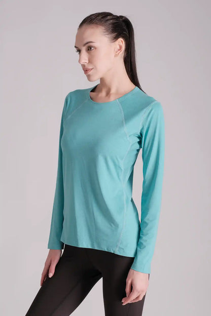 SPWJ22021 - Women's Hiking Raglan LS Tee - Aqua