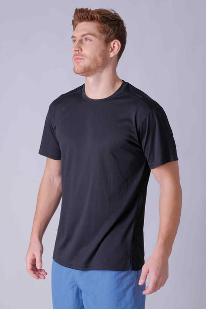 SPJ23006 - UPF 50+ Sun Protective Short Sleeve Hiking Tee - Black