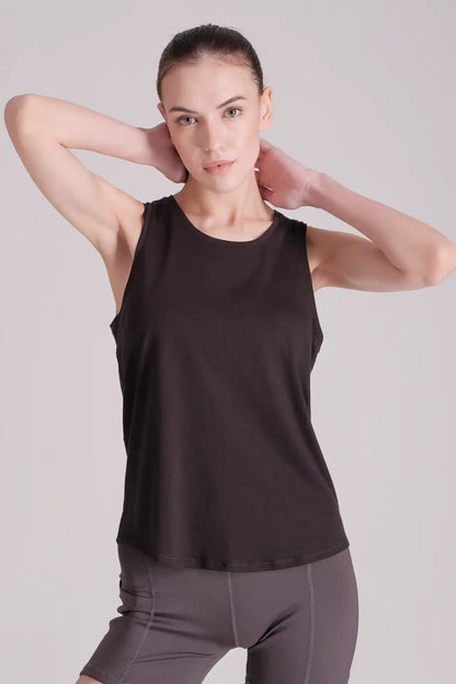 SPWK0148 - Women's Cut-out Back Tank Top - Black