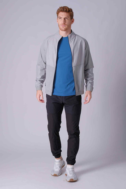 SPO0044 - Lightweight Water Repellent Running Jacket - Light Grey