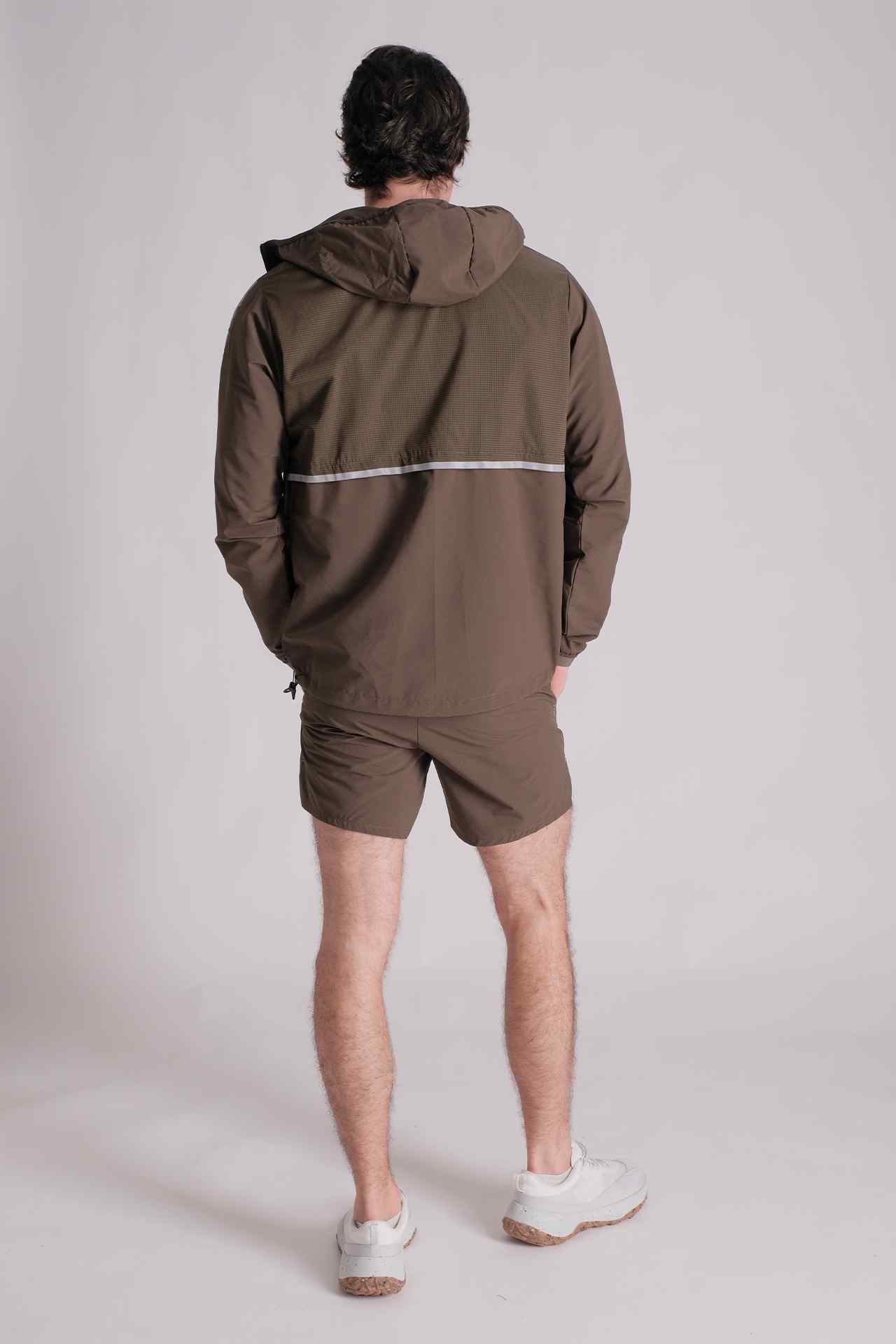 SPO0117 - Lightweight Stretch Ripstop Hooded Windbreaker Running Jacket  - Army