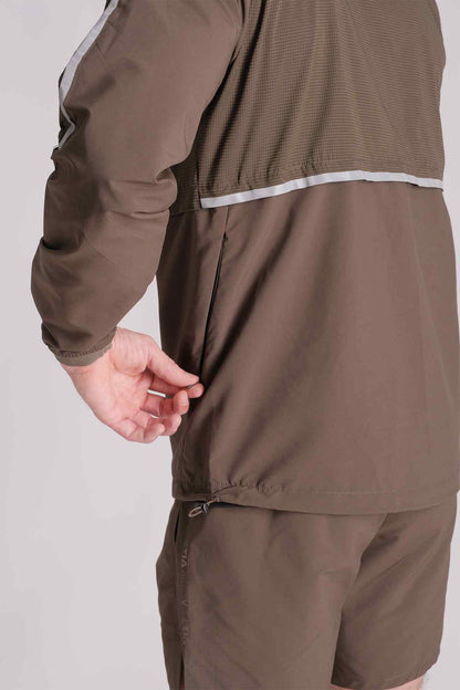 SPO0117 - Lightweight Stretch Ripstop Hooded Windbreaker Running Jacket  - Army