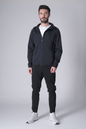 SPO0163 - Lightweight Stretch Nylon Workout Hooded Jacket - Navy