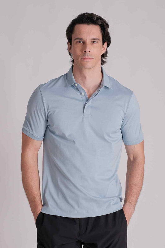 SPP0041 - Finest US Supima Cotton Short Sleeve Polo Shirt - Light Blue