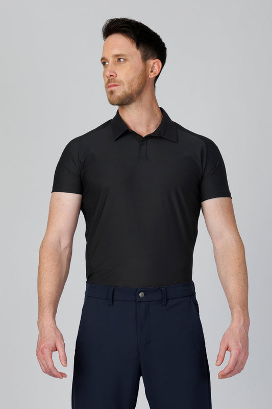 SPP0064 - Quick-Drying Performance Stretch Piqué Golf Polo - Black