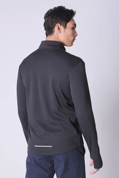 SPR0007 - Sweat-Wicking Half Zip Running Top - Black