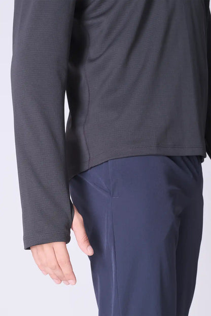 SPR0007 - Sweat-Wicking Half Zip Running Top - Black