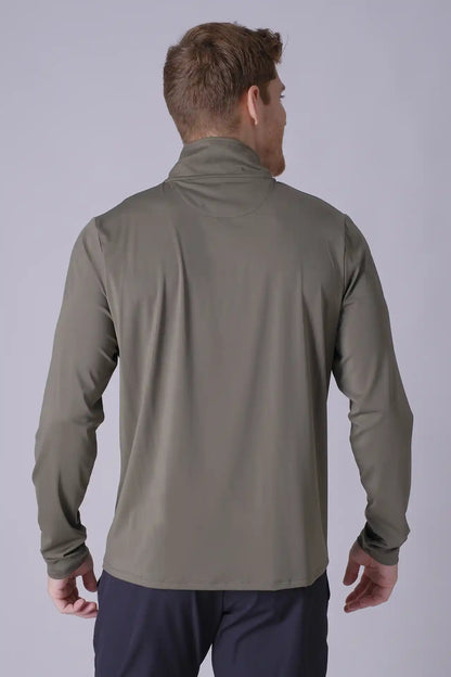 SPR0011 - Lightweight Ultra Soft Stretch Nylon Interlock Tech Golf Half Zip - Army