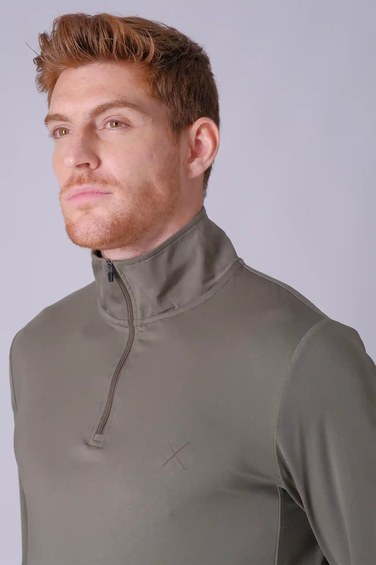 SPR0011 - Lightweight Ultra Soft Stretch Nylon Interlock Tech Golf Half Zip - Army