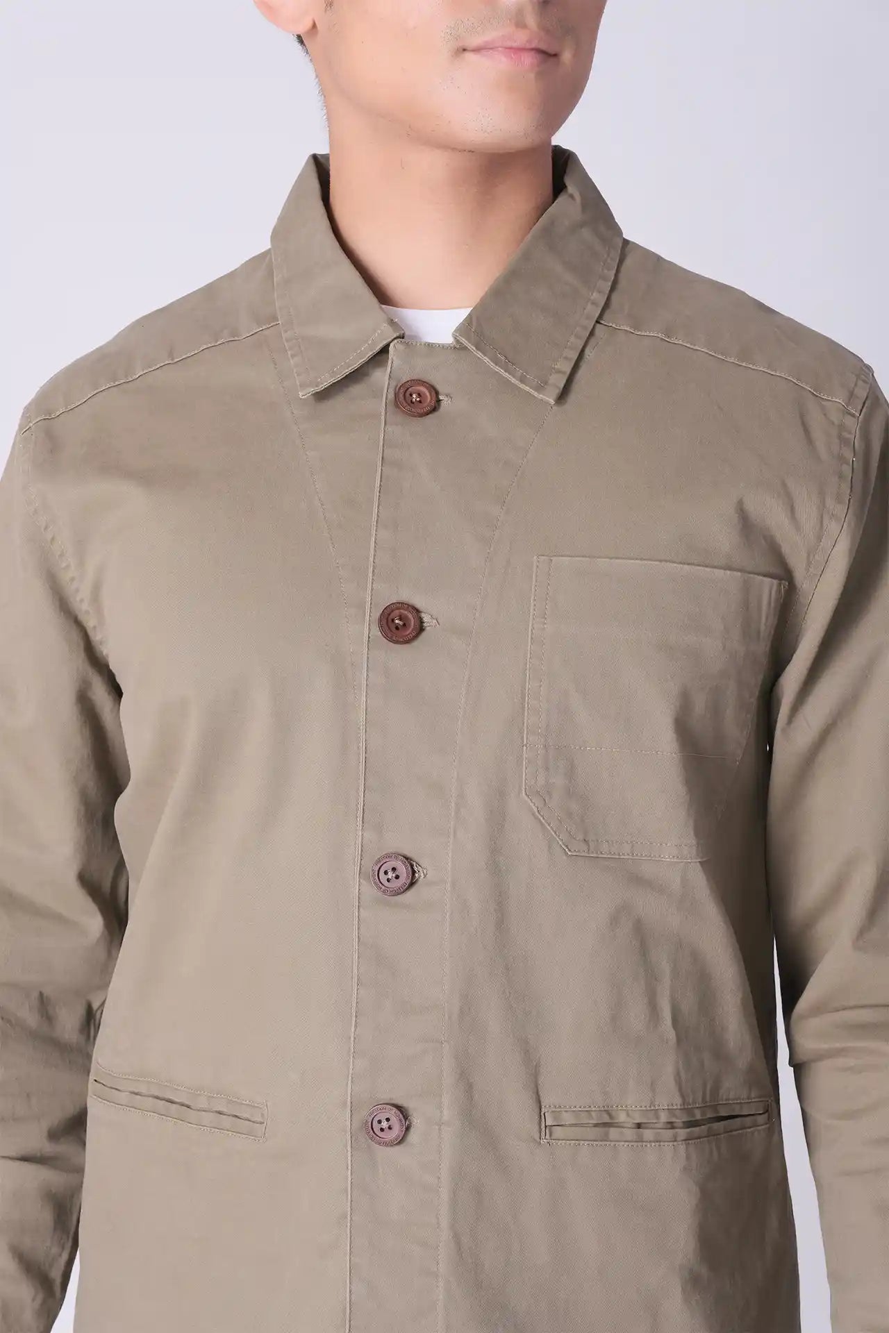 SPW0016 - Durable Stretch Cotton Twill Traveller Worker Shirt Jacket - Brown