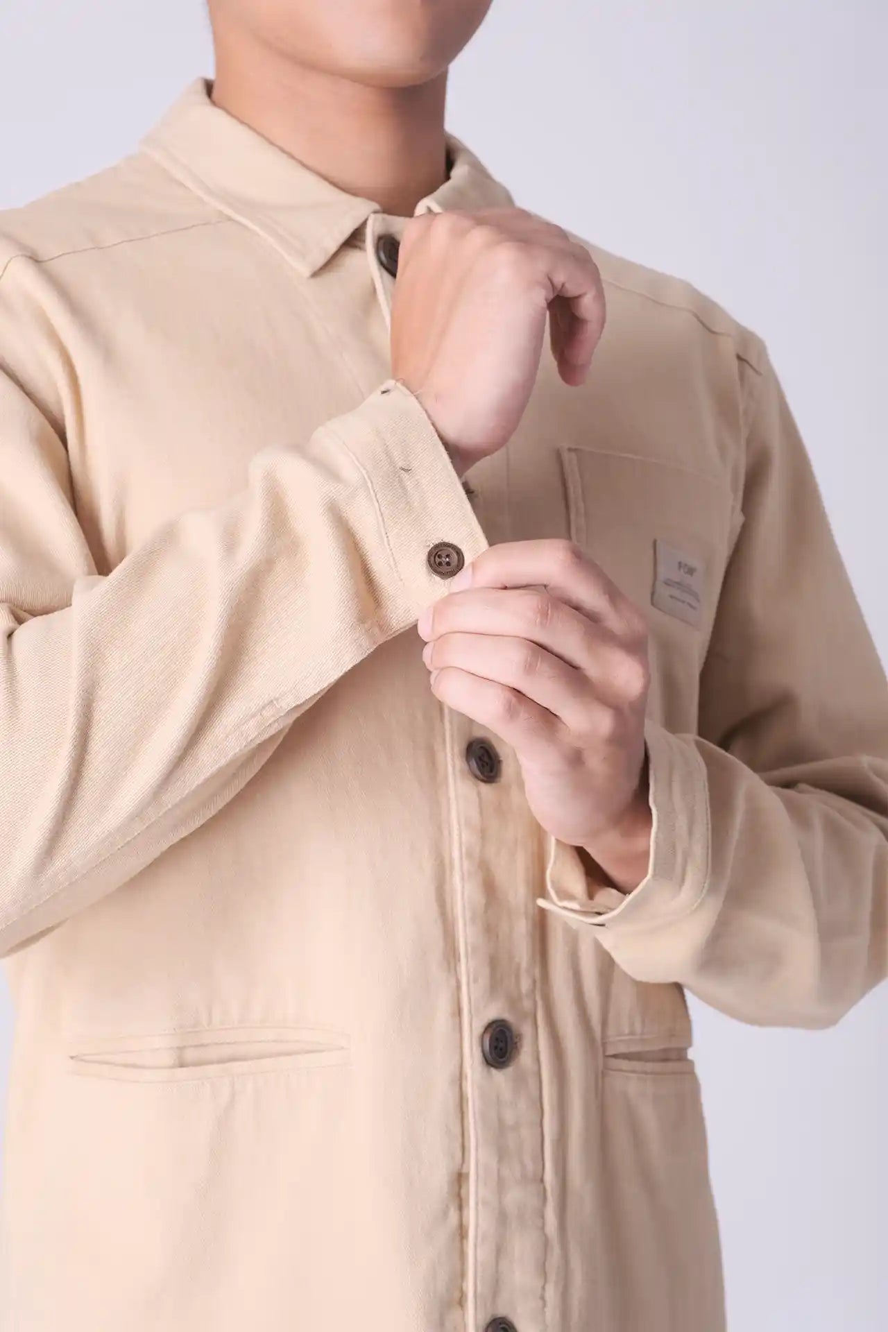 SPW0016 - Durable Stretch Cotton Twill Traveller Worker Shirt Jacket - Khaki