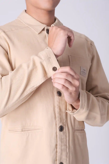 SPW0016 - Durable Stretch Cotton Twill Traveller Worker Shirt Jacket - Khaki